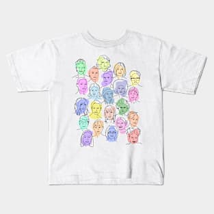 Colorful Women Faces Kids T-Shirt